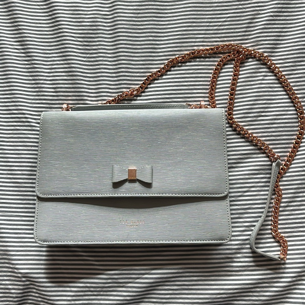 Ted Baker crossbody bag - gray, rose gold strap
